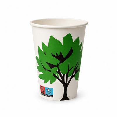 Kartonnen koffiebeker met standaard boombedrukking