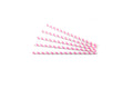 Drinkrietje papier streep roze-wit ø 8 mm / 24cm