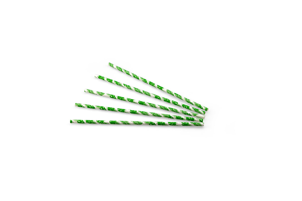 Drinkrietje papier palmblad ø 6mm / 24cm