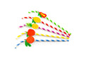 Buigrietje papier streep assorti met fruit ø 6 mm / 24cm