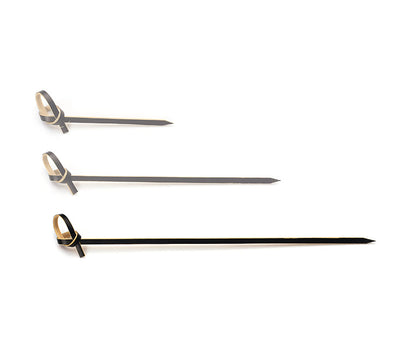 Knotenspieß Bambus schwarz 150 mm