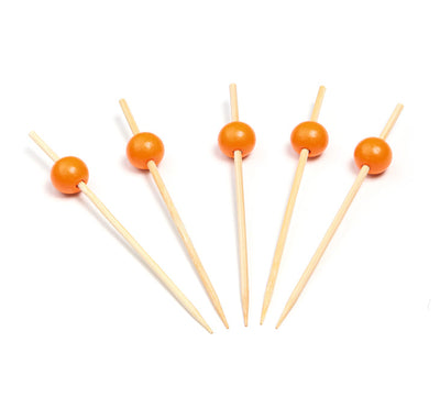 Spieße Bambus mit orangefarbener Kugel 120 mm