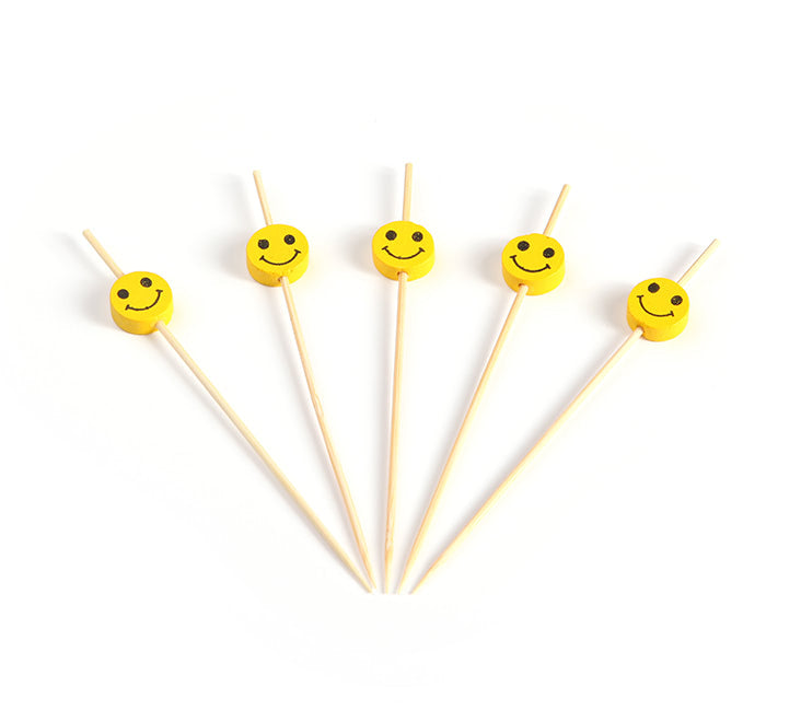 Prikker bamboe met Smiley 120 mm