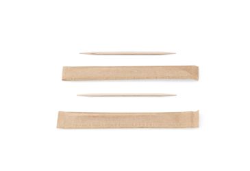 Tandenstoker hout 2 punts, per stuk verpakt 65 mm