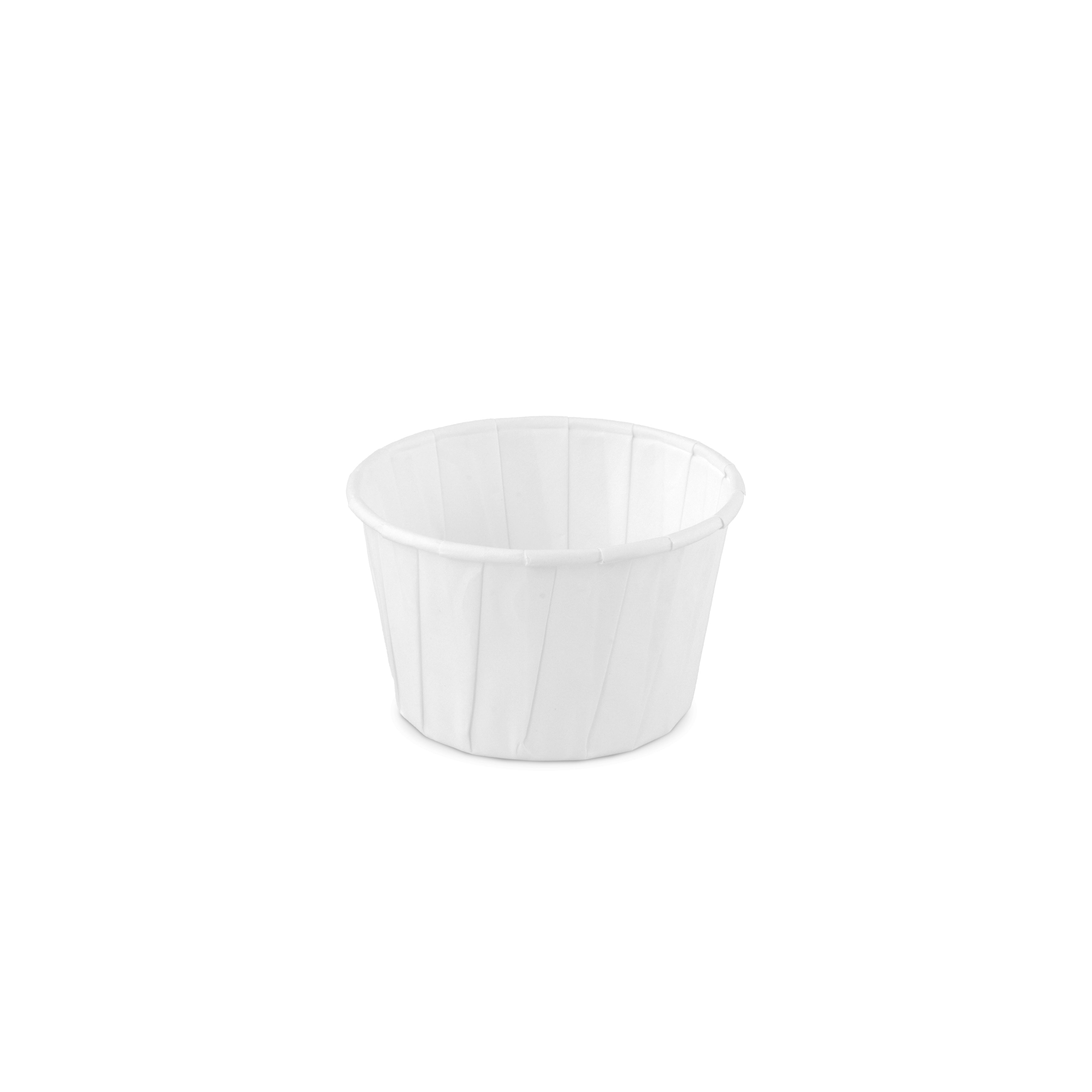 Bakje papier rond wit 3.25oz / 96ml ø 66 x h42mm