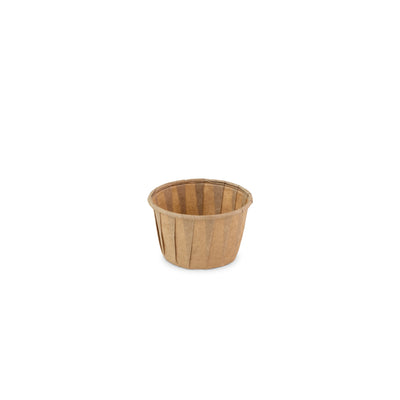 Bakje papier rond bruin 1.25oz / 37ml ø 50 x h31mm