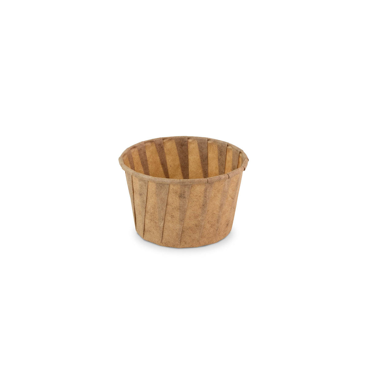 Bakje papier rond bruin 3.25oz / 96ml ø 66 x h42mm