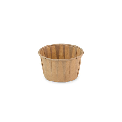 Bakje papier rond bruin 4.0oz / 120ml ø 70 x h43mm