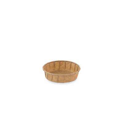 Bakje papier rond laag bruin 1.0oz / 30ml ø 60 x h15mm