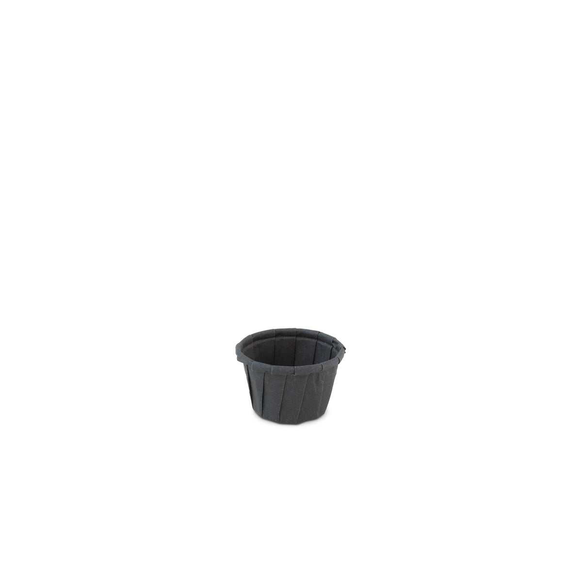 Bakje papier rond zwart 0.5oz / 15ml ø 35,5 x h21mm