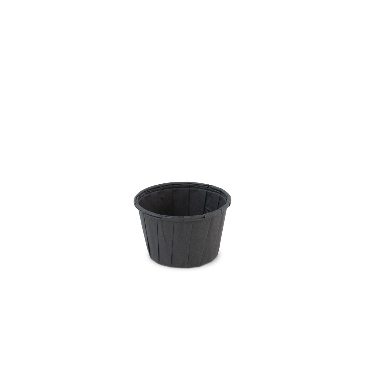 Bakje papier rond zwart 1.25oz / 37ml ø 50 x h31mm