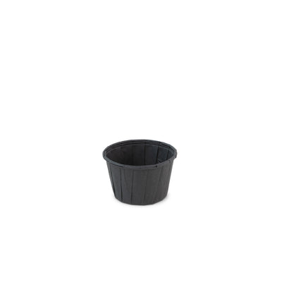 Bakje papier rond zwart 1.25oz / 37ml ø 50 x h31mm