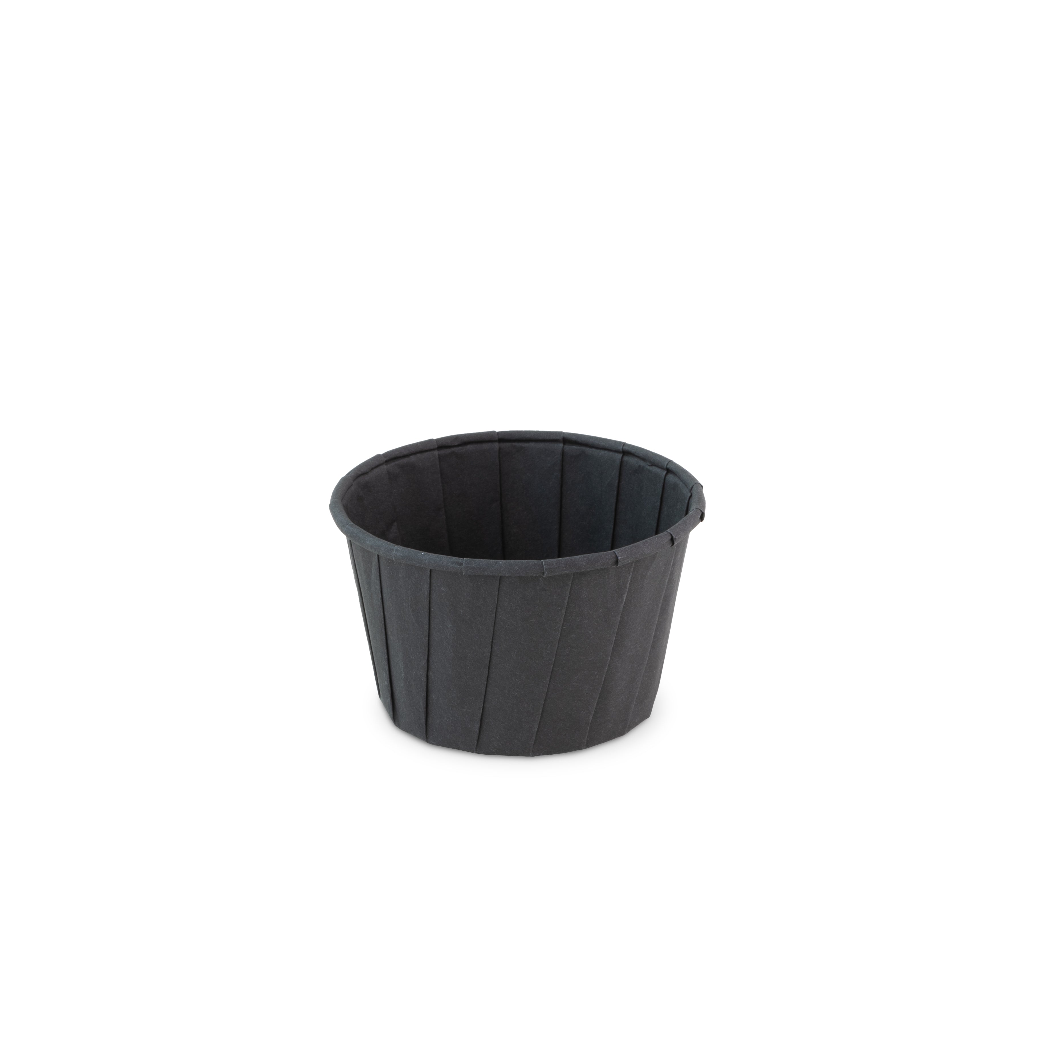 Bakje papier rond zwart 3.25oz / 96ml ø 66 x h42mm