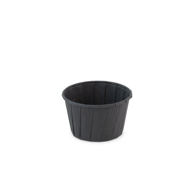 Bakje papier rond zwart 3.25oz / 96ml ø 66 x h42mm