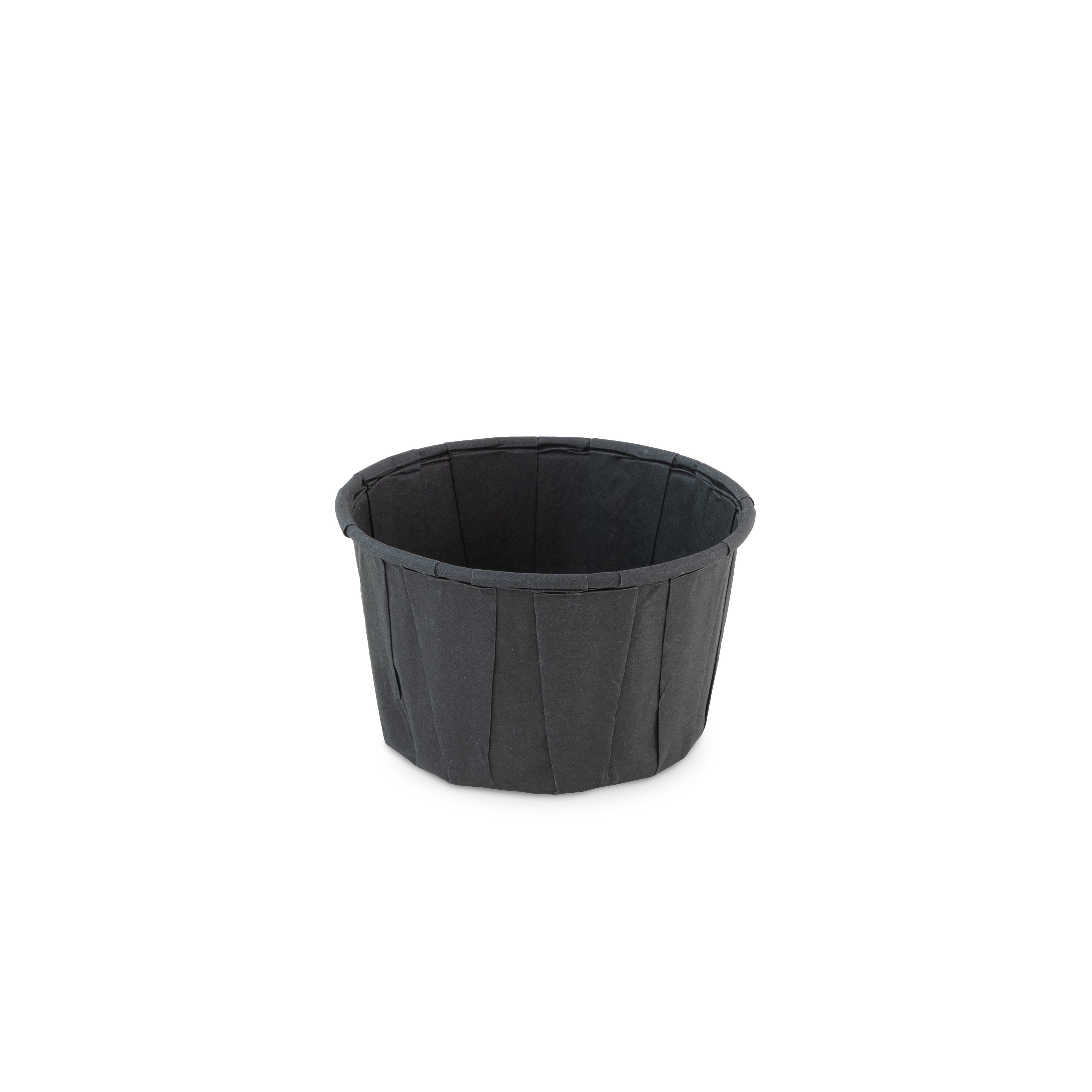 Bakje papier rond zwart 4.0oz / 120ml ø 70 x h43mm