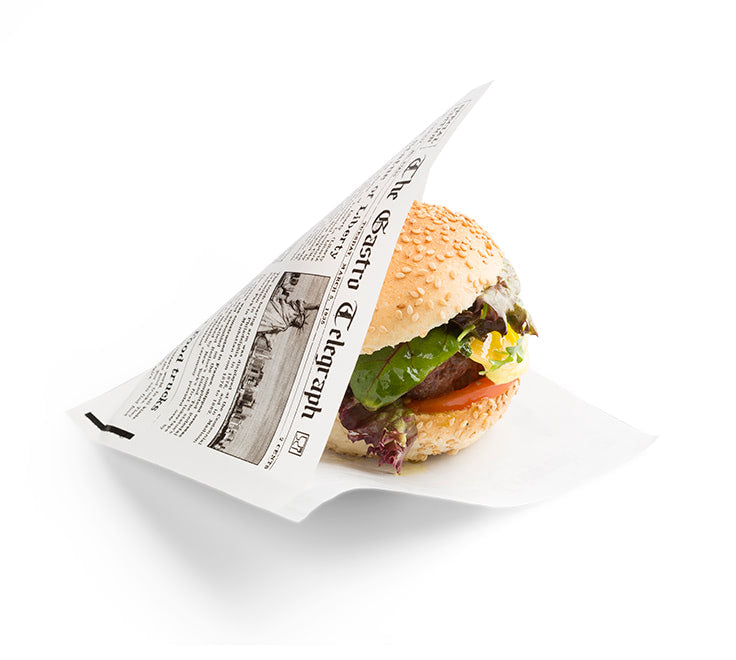 Vetdicht papieren zakje News Paper 2 open zijdes 130 x 150 mm