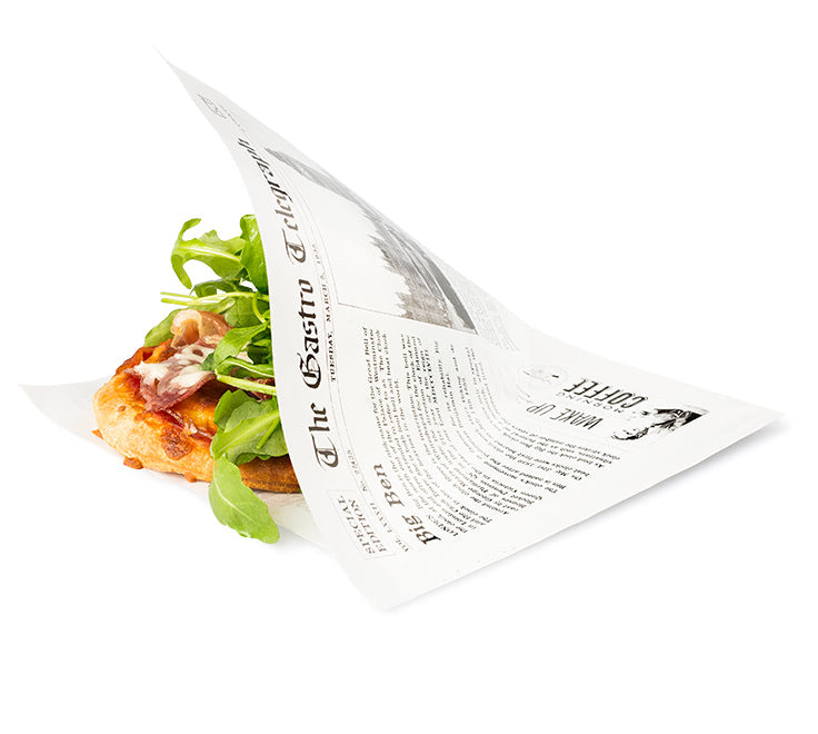 Vetdicht papieren zakje News Paper 2 open zijdes 170 x 170 mm