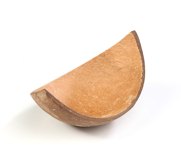 Coconut bootje circa 100 x 65 x h15/50 mm