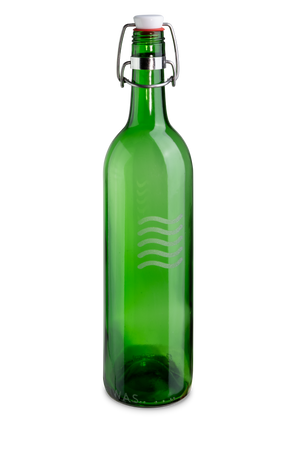Iwas fles groen frosted Waves met dop, 70cl/23.7oz ø 7,4 x h31 cm