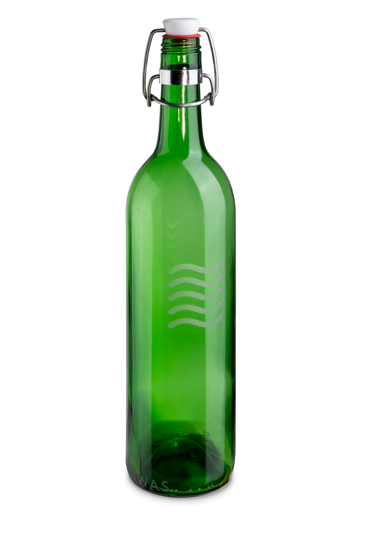 Iwas fles groen frosted Waves met dop, 70cl/23.7oz ø 7,4 x h31 cm