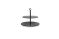 Etagère 2-laags marmer zwart ø30 x h26 cm