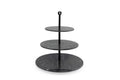 Etagère 3-laags marmer zwart ø30 x h37 cm