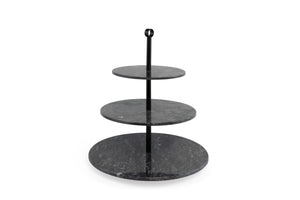 Etagere 3-stufig Marmor schwarz ø30 x h37 cm