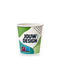 Kartonnen koffiebeker met Green PE-coating, bedrukt met een eigen logo
